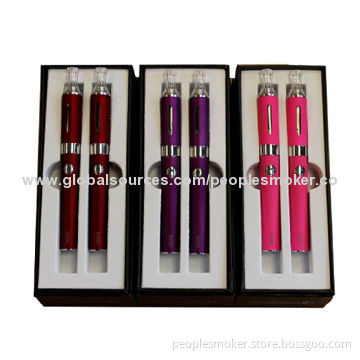E-cigarettes with 2 x Cartomizers, 1 x USB Charger, 1 x Wall Charger, 1 x Empty Bottle